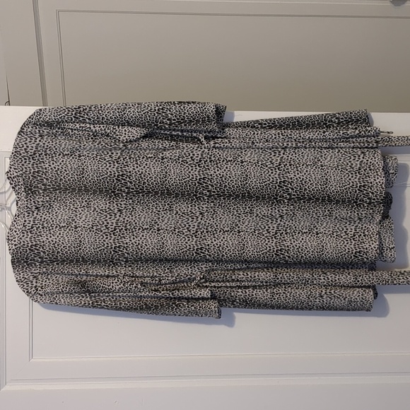 Leopard Cheetah Print Black And White Nightie Robe Set Night Gown Slip Dress S - Picture 7 of 12